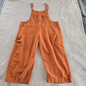 Lakhays Romper Easy Slouchy Hemp Viscose Cotton Blend Clay Color Sz M/L Cropped